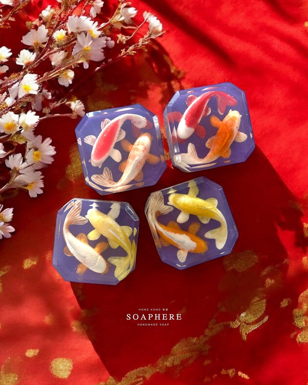 Decorative soaps with fishes swimming