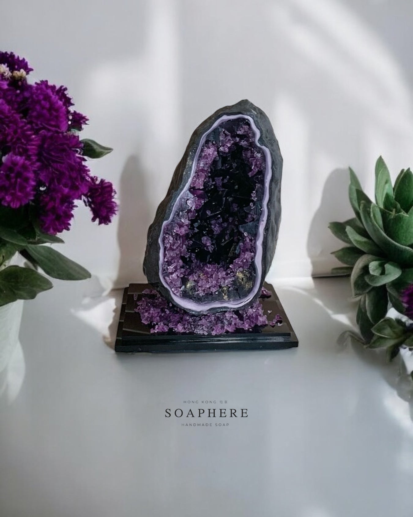 Chinese style purple crystal handmade soaps
